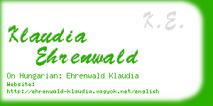 klaudia ehrenwald business card